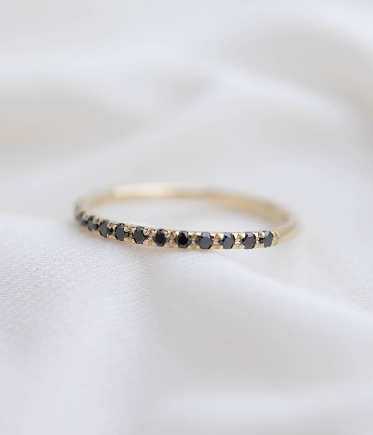 זוג טבעות משלימות סול ולוטוס שחור | זהב 14k