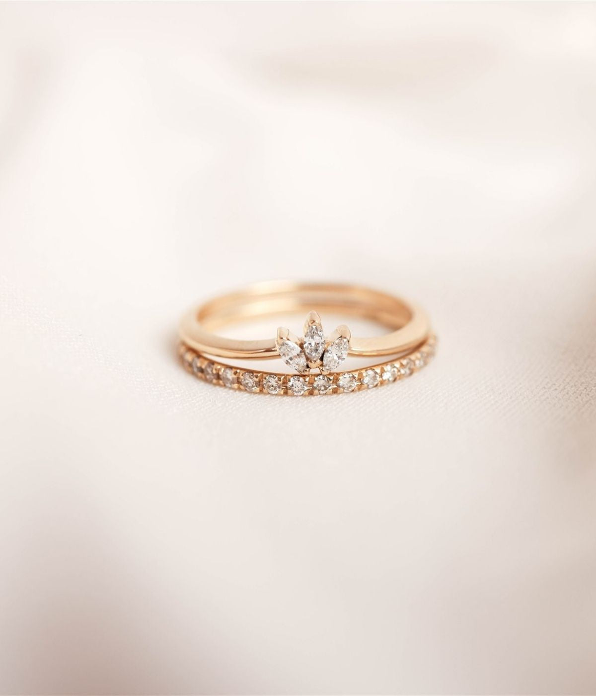 זוג טבעות משלימות סול ולוטוס | זהב 14k