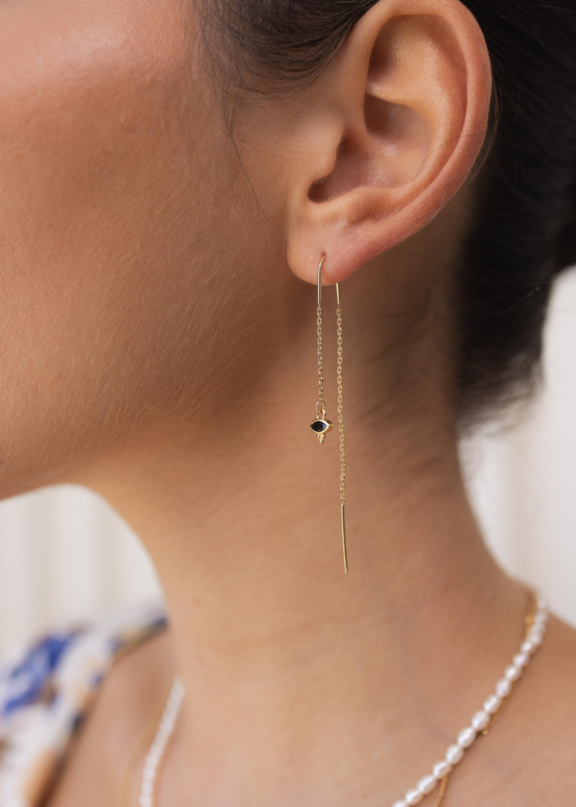 סט 3 עגילים | זוג עגילי לוטוס נופלים עם עגיל טולי בודד