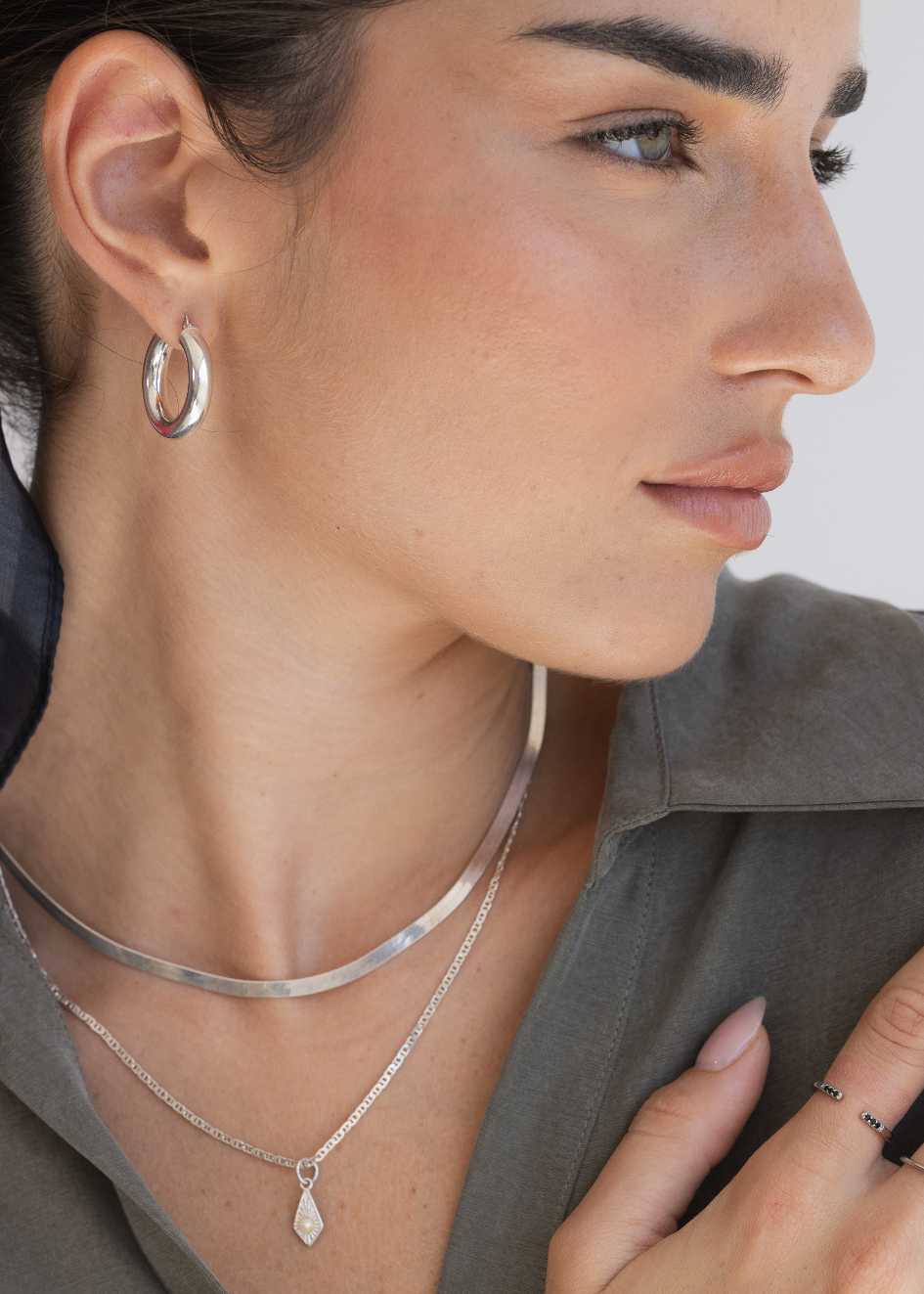 925 עגילי חישוק יארה | כסף