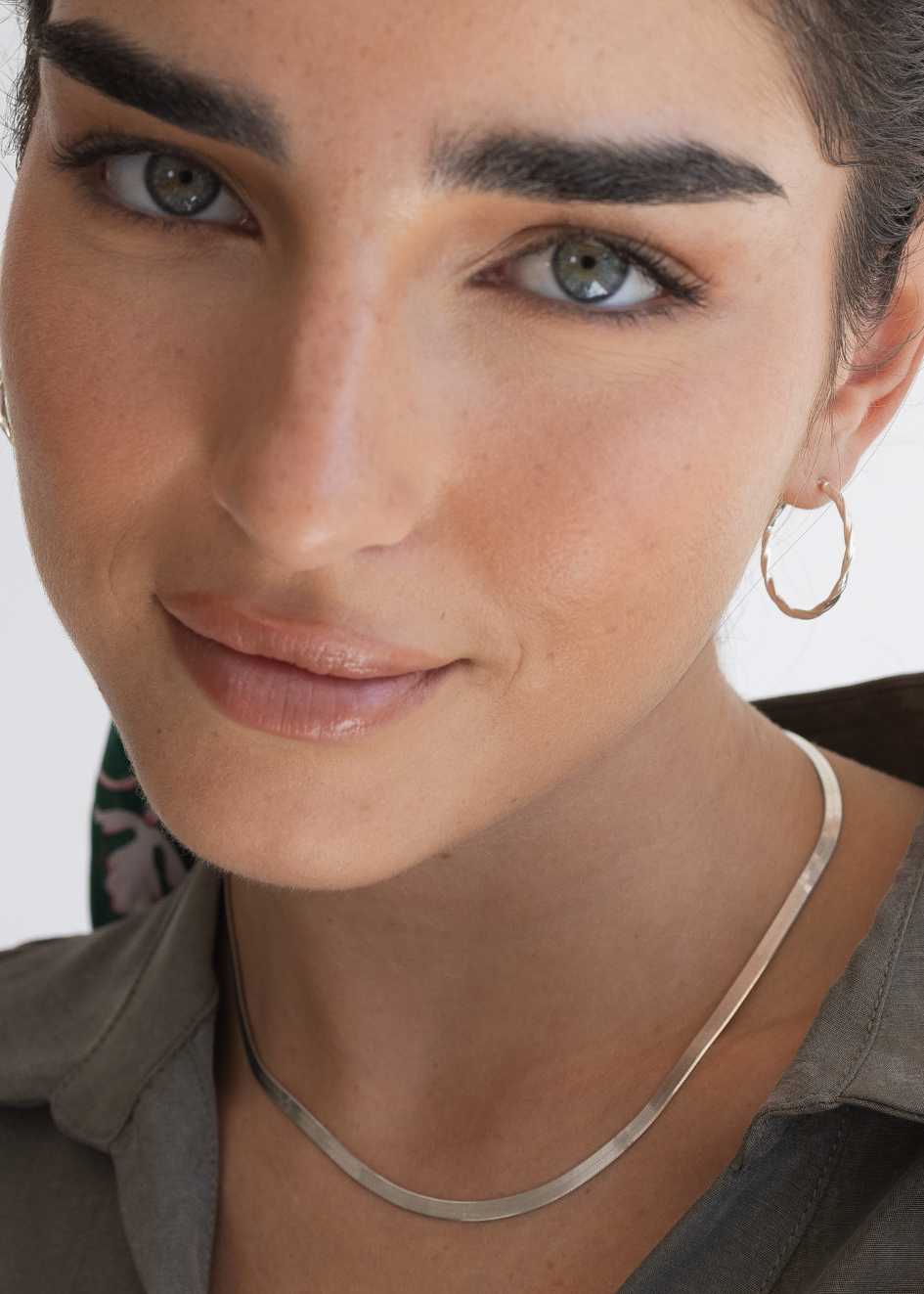 925 עגילי חישוק חבל | כסף