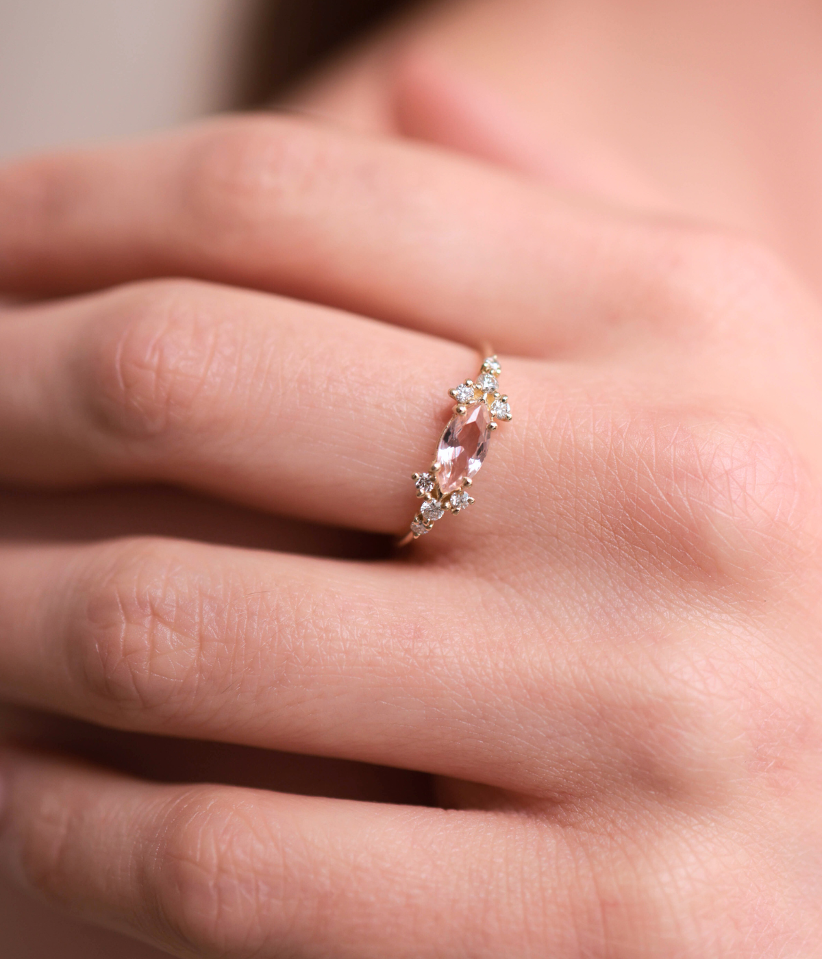 טבעת ויקטוריה -מורגנייט | זהב 14k