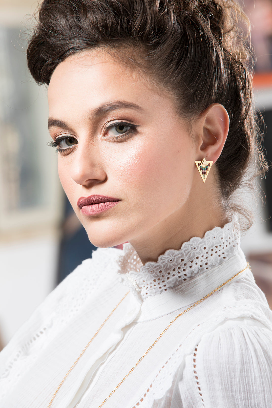 עגיל יואן - ורוד בהיר, סגול ותכלת