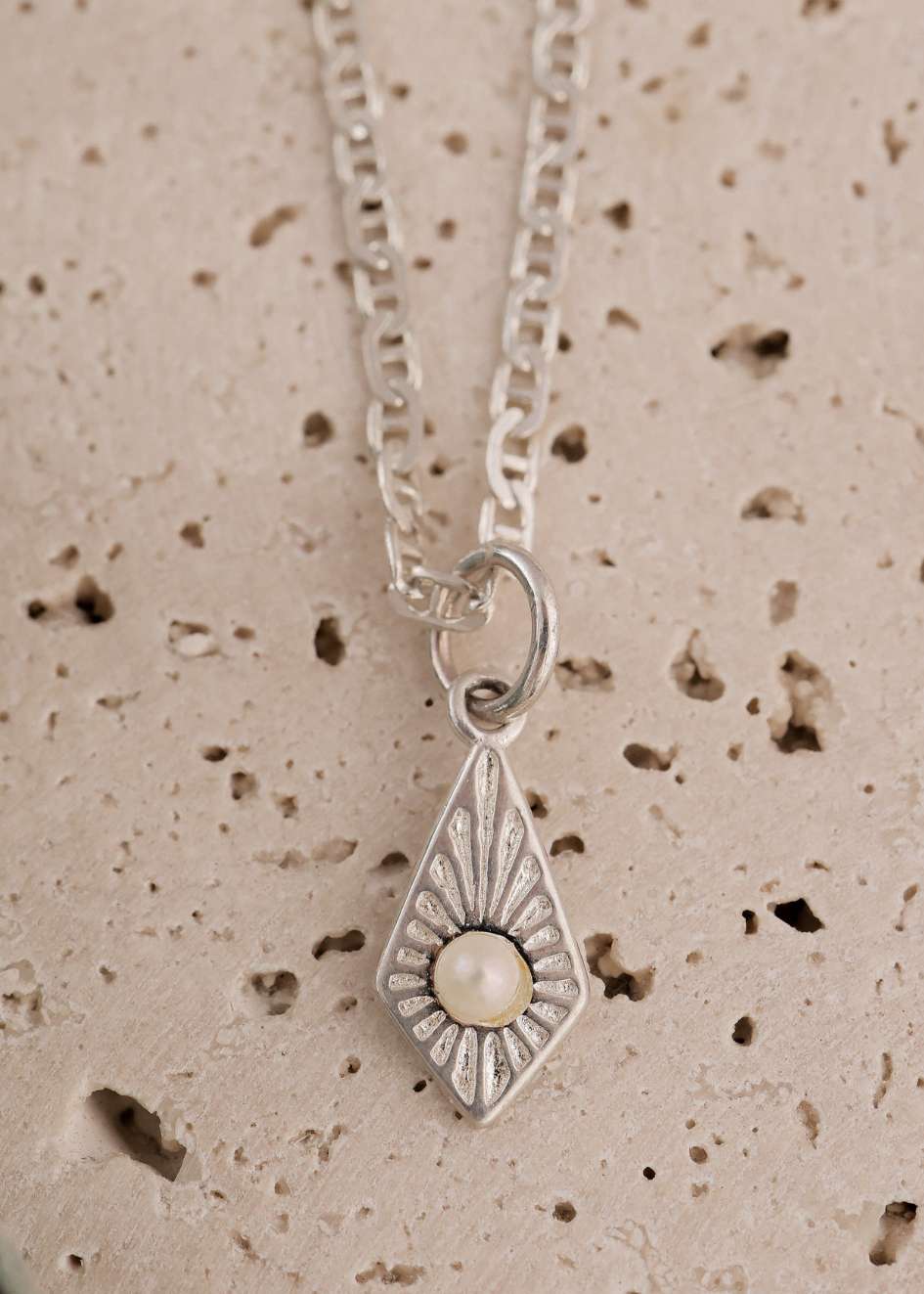 925 שרשרת פנינת האור | כסף