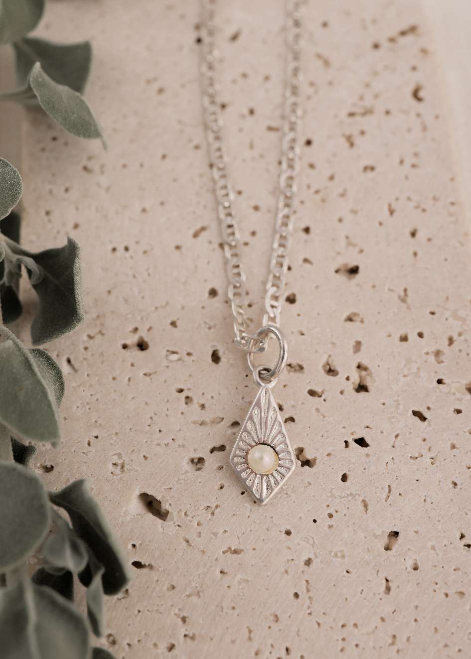 925 שרשרת פנינת האור | כסף