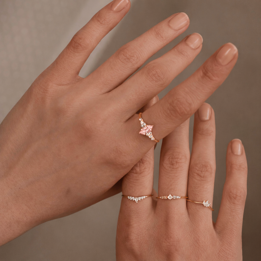 טבעת אליזבט- מורגנייט | זהב 14k