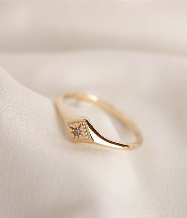 טבעת נוגה יהלום שקוף | זהב 14k