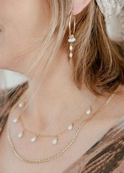 עגילי חגיגת המדבר עם פנינים