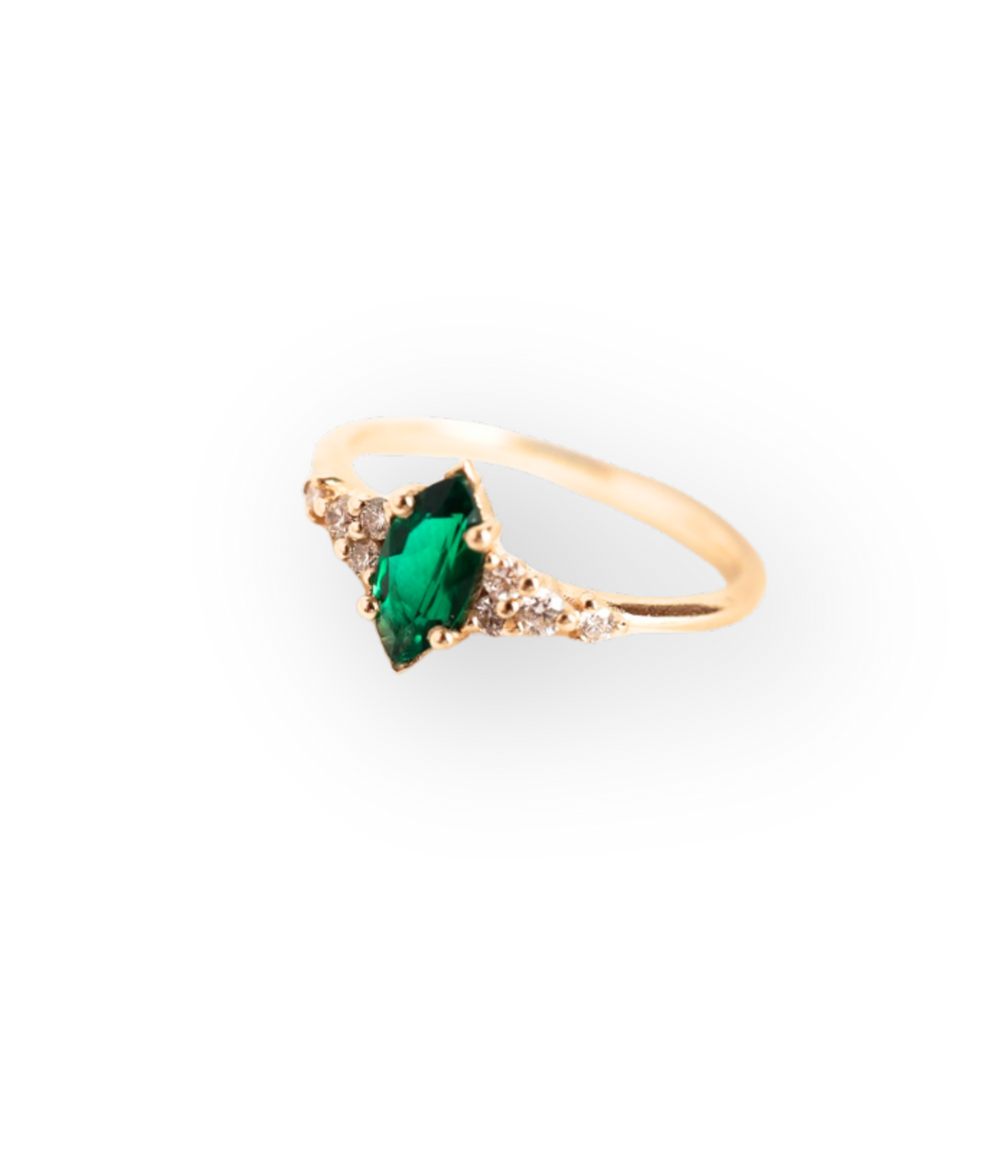 טבעת אליזבט - אמרלד  |  זהב 14k