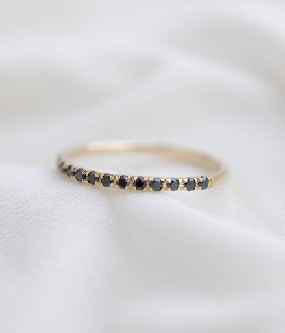 זוג טבעות משלימות סול ולוטוס שחור | זהב 14k