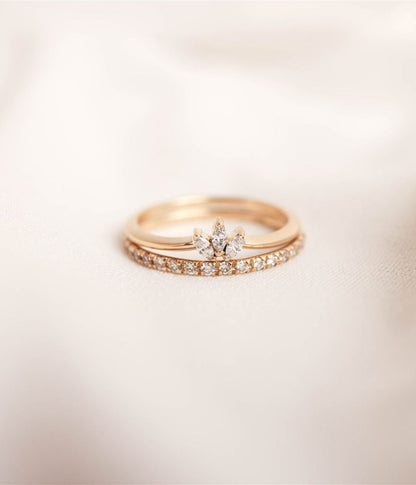 זוג טבעות משלימות סול ולוטוס | זהב 14k