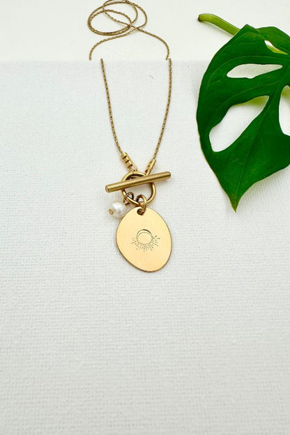 שרשרת פריחה דו צדדית בגוון אדמה עם סגירה מקדימה