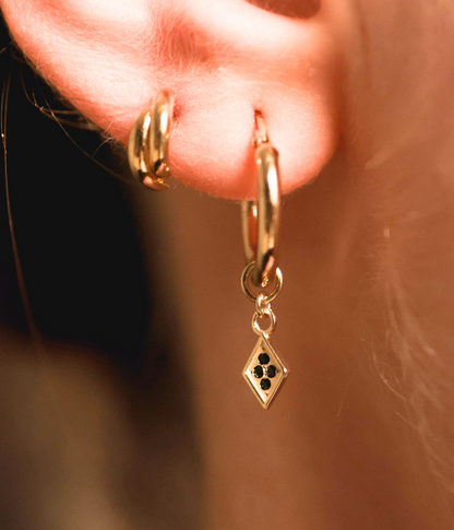 חישוקי פאולה שחורים  |  זהב 14k