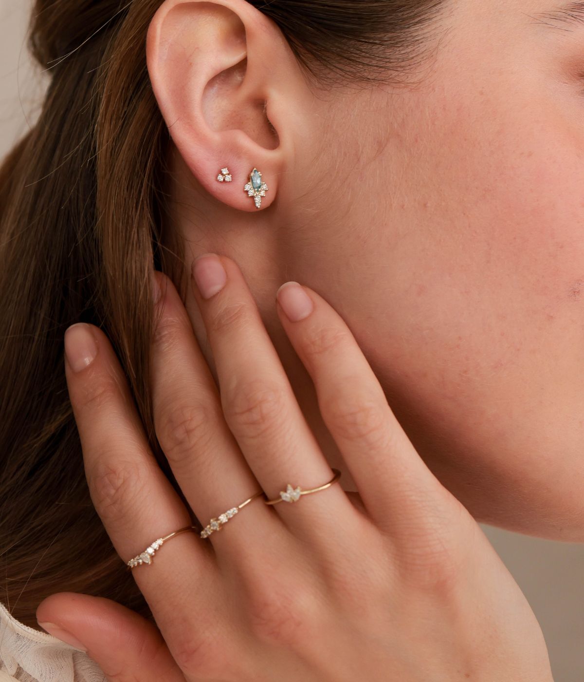 טבעת נגיעה אבן רובי  | זהב 14k