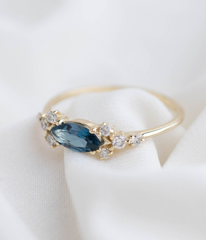 טבעת ויקטוריה -טופז לונדון |  זהב 14k