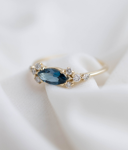 טבעת ויקטוריה -טופז לונדון |  זהב 14k