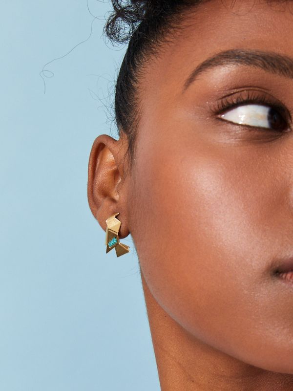 עגיל ציפור אוריגמי עם רקמה לבחירתך