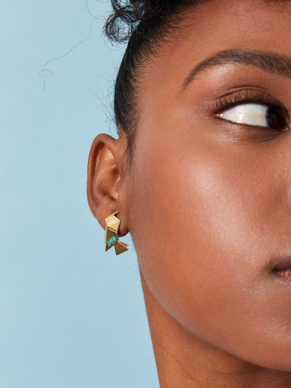 עגיל ציפור אוריגמי עם רקמה לבחירתך