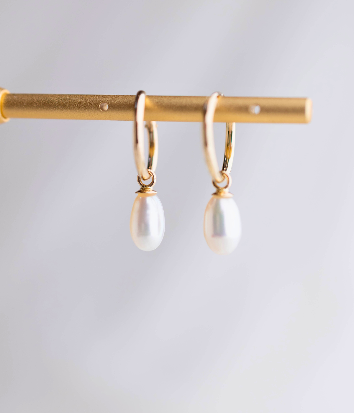 חישוקים זהב פנינה 14k | ריאל