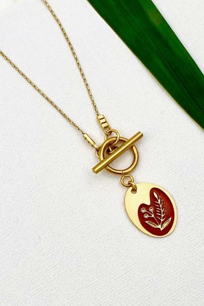 שרשרת פריחה דו צדדית בגוון אדמה עם סגירה מקדימה