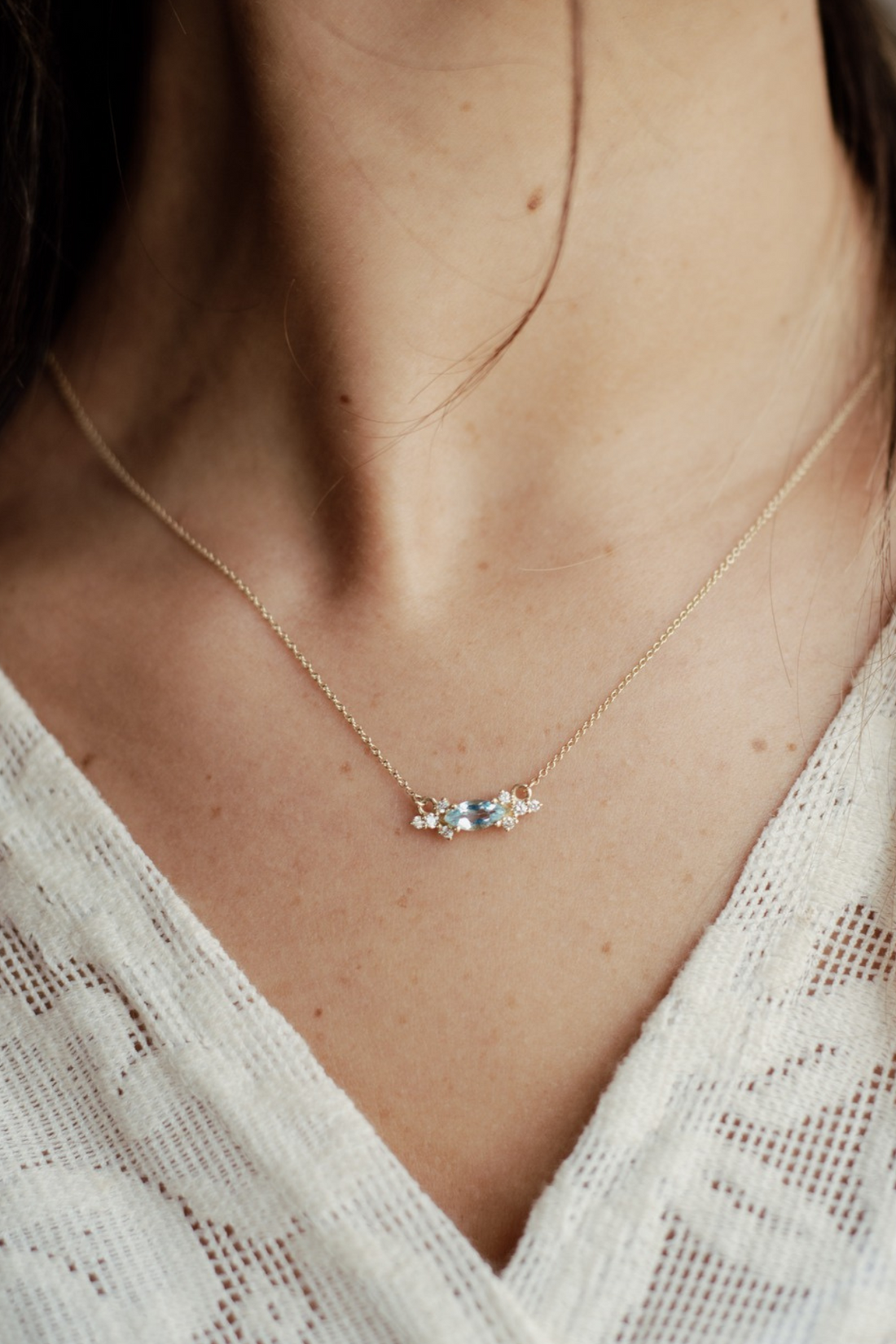 שרשרת לואיזה- טופז סקיי  |  זהב 14k