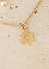 שרשרת חוליות עם תליון דו־צדדי – מגן דוד ובתוכו לב, מצופה זהב 14 קראט, עמידה במים, תכשיט סמלי ונשי.