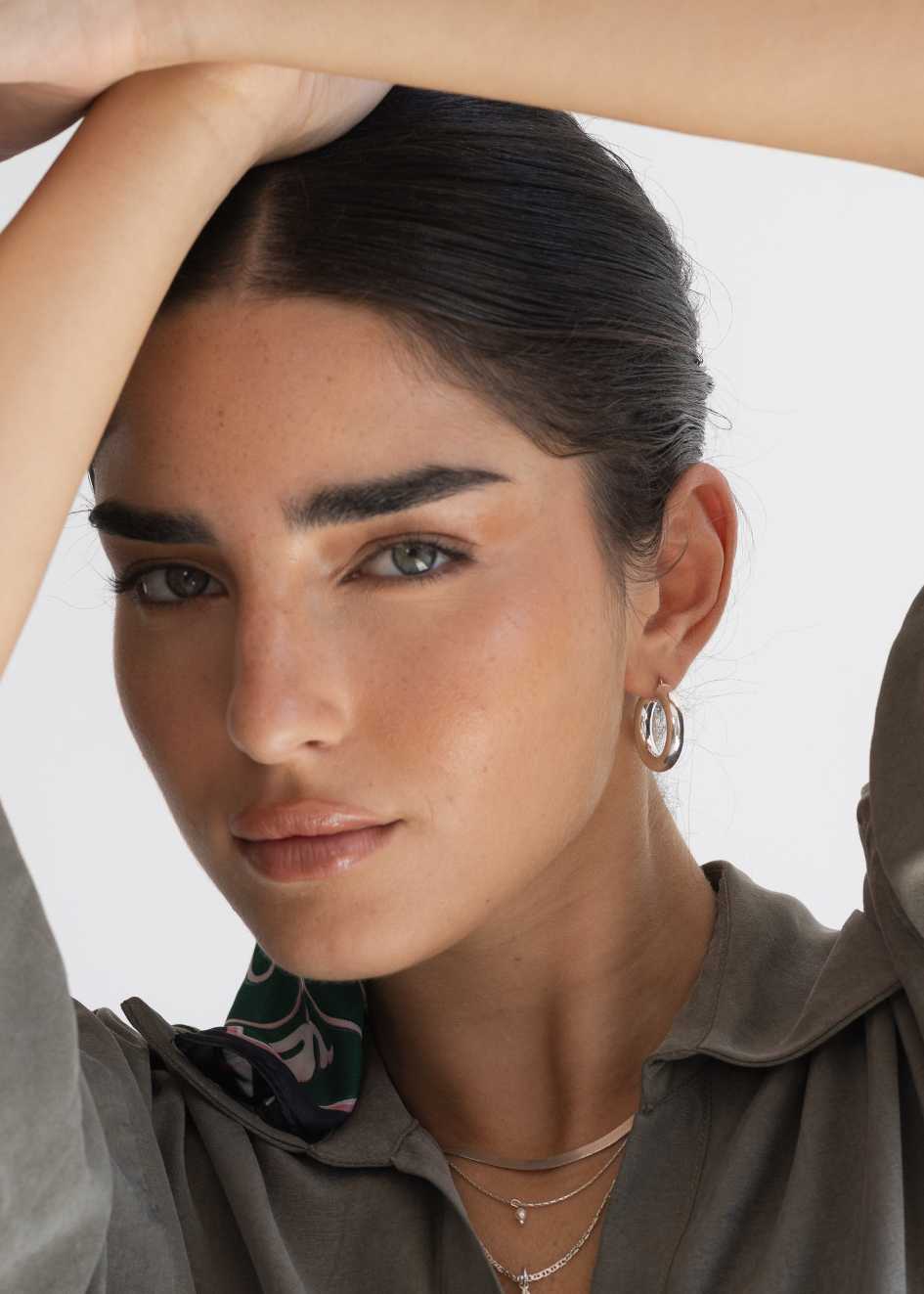 925 עגילי חישוק יארה | כסף