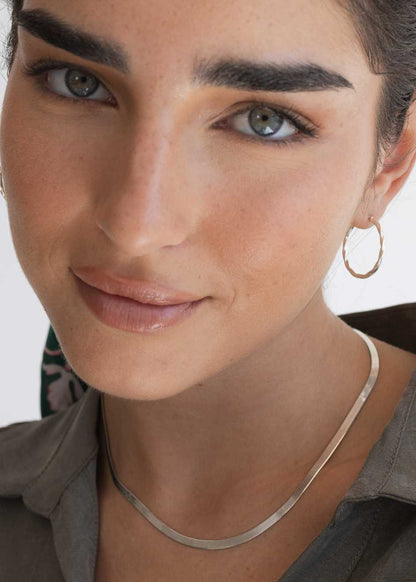 925 עגילי חישוק חבל |  כסף