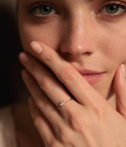 זוג טבעות משלימות סול ולוטוס | זהב 14k