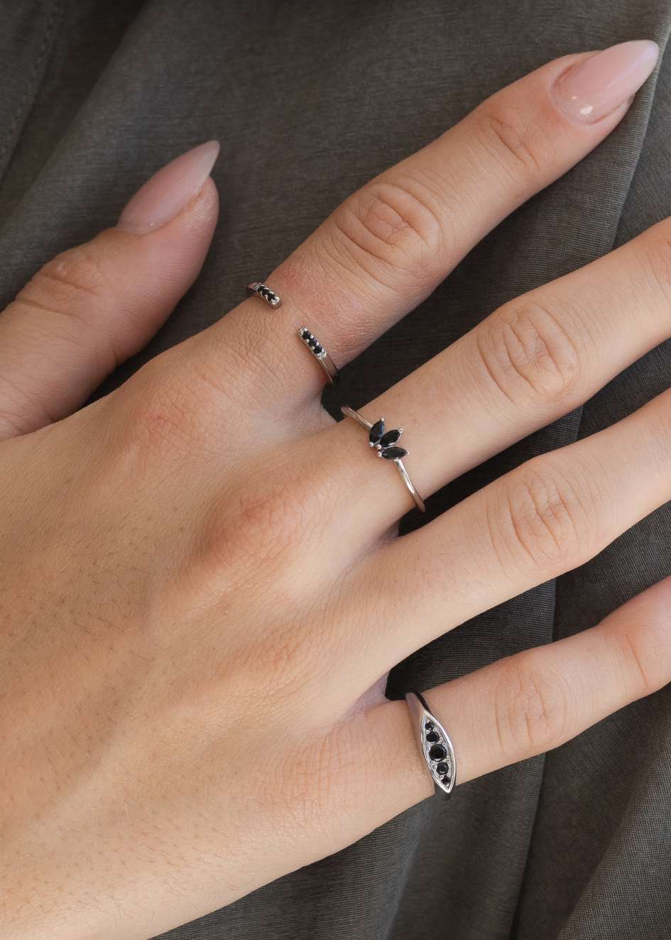 925 טבעת כוכבים זירקונים | כסף