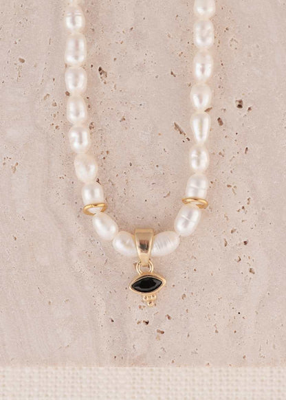 שרשרת פנינת הנהר | עם צבע זירקון  לבחירתך