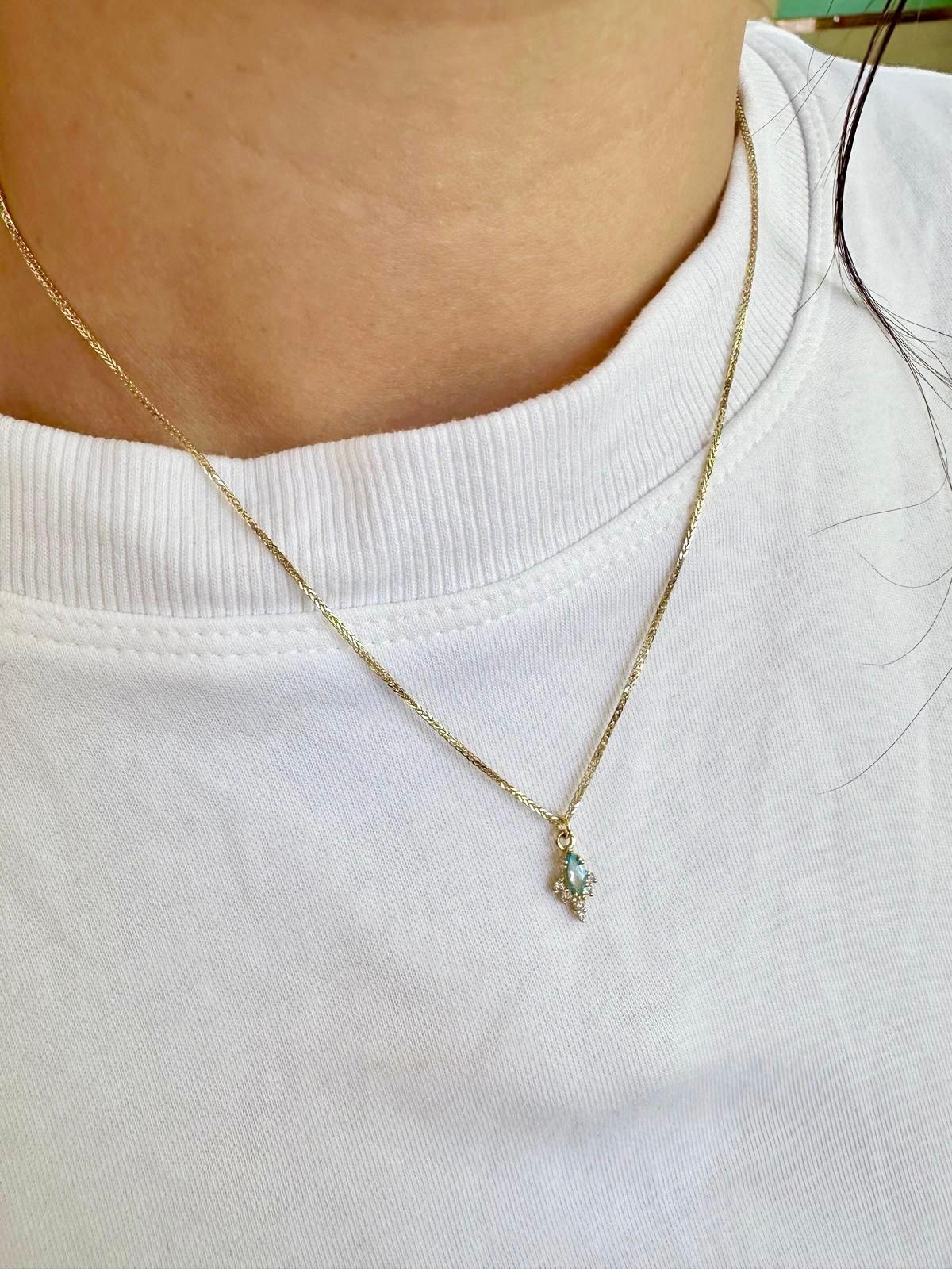 שרשרת דיאנה- טופז סקיי |  זהב 14k