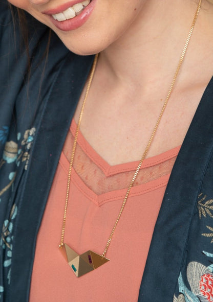 שרשרת קיפולי אוריגמי עם רקמה לבחירתך