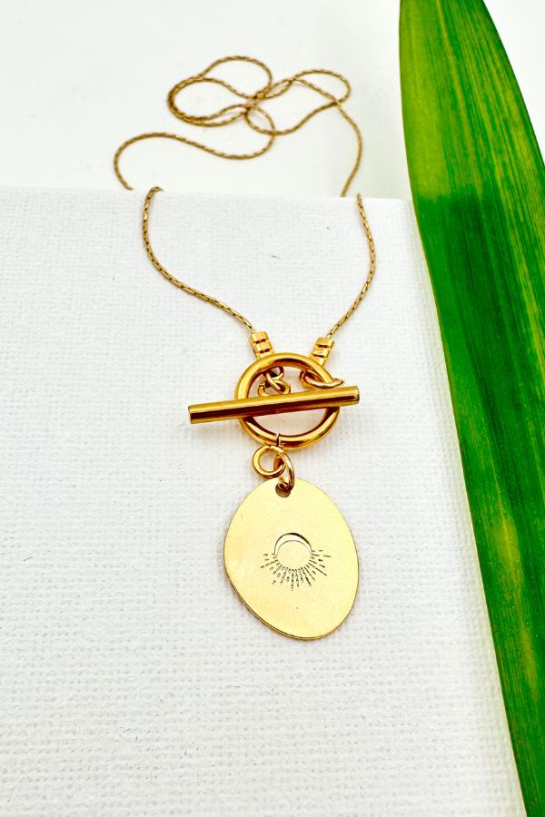 שרשרת פריחה דו צדדית בגוון אדמה עם סגירה מקדימה