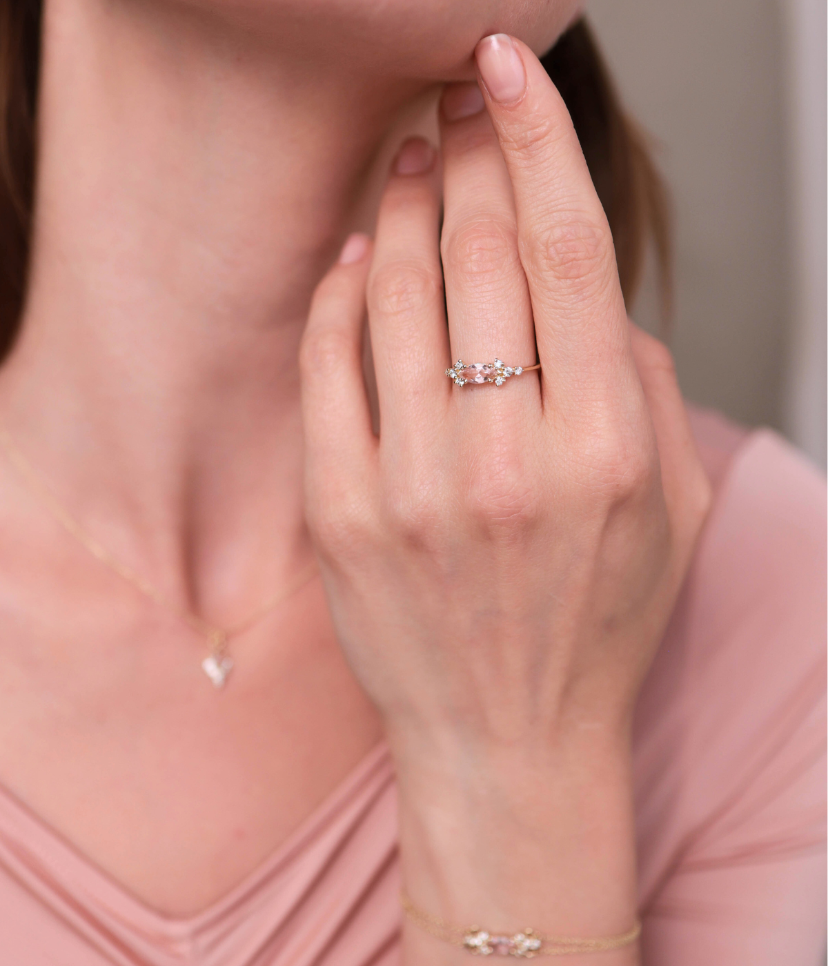 טבעת ויקטוריה -מורגנייט |  זהב 14k