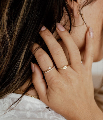 זוג טבעות משלימות סול ולוטוס | זהב 14k