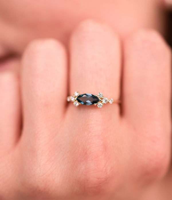 טבעת ויקטוריה -טופז לונדון |  זהב 14k