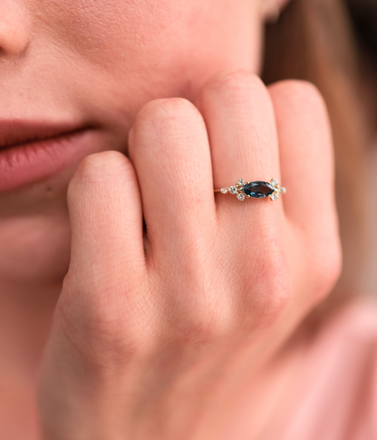 טבעת ויקטוריה - אמרלד |  זהב 14k