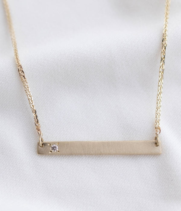 שרשרת לין עם יהלום שקוף | זהב 14k