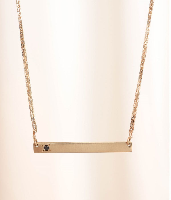 שרשרת לין עם יהלום שחור | זהב 14k