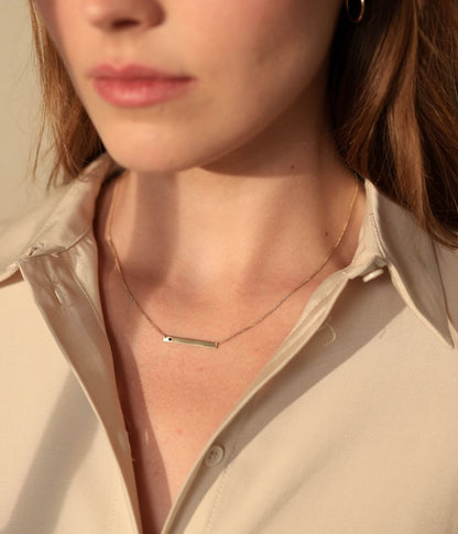 שרשרת לין עם יהלום שחור | זהב 14k