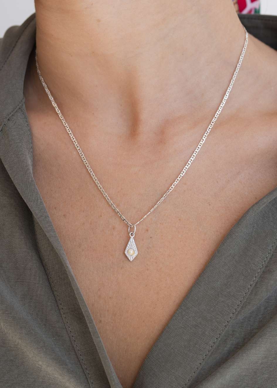 925 שרשרת פנינת האור | כסף