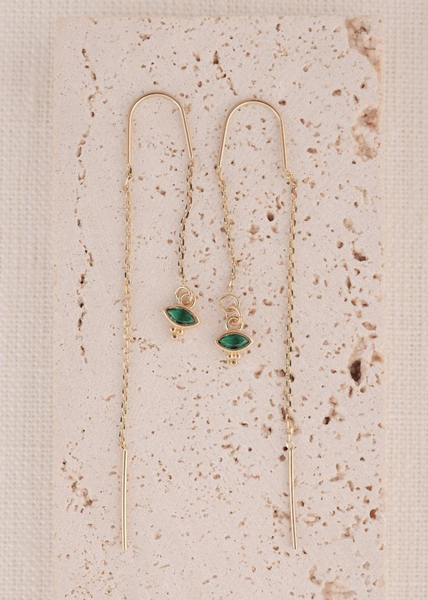 עגילי טולי | צבעים של זירקונים לבחירה: ירוק / לבן / שחור