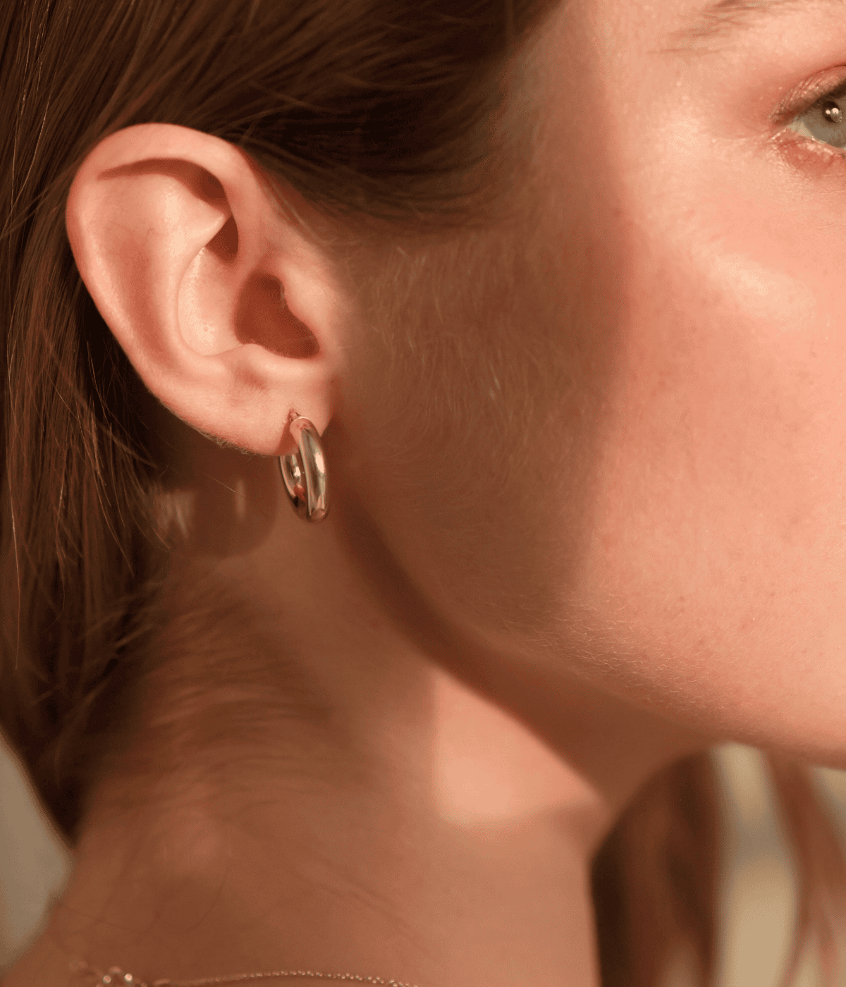 חישוקים  זהב 14k |  לונה- גודל 3/16