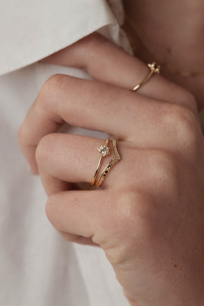 סט טבעות יהל - יהלום | זהב 14K