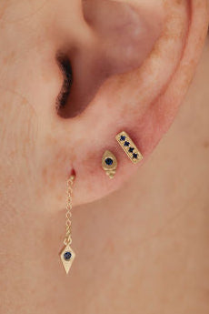 עגילי לוסיה - ספיר כחול |  זהב 14k