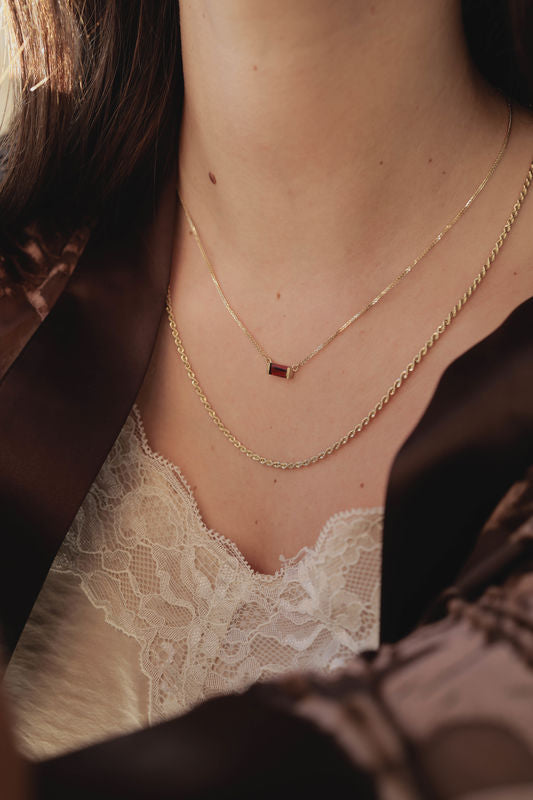 שרשרת שחר - גרנט | זהב 14K