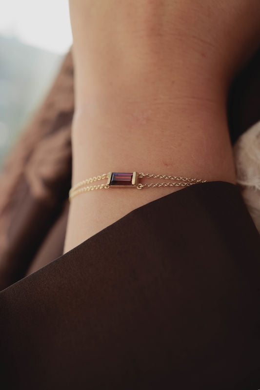 צמיד טל -  גרנט | זהב 14K