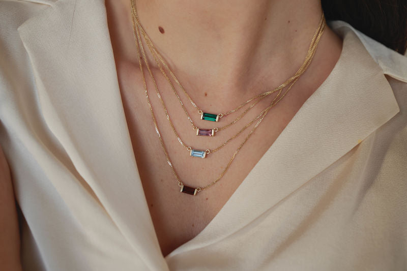 שרשרת שחר - טורמלין ורוד | זהב 14K