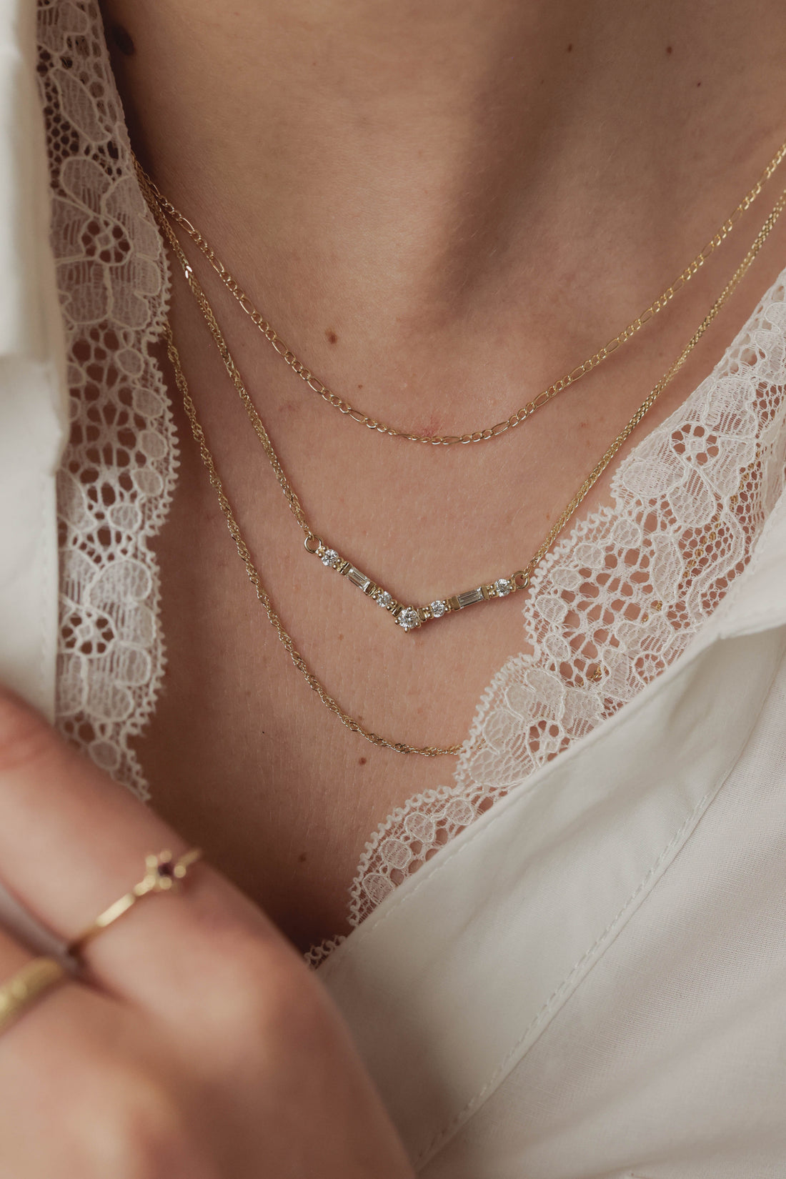 שרשרת אלין יהלומים | זהב 14K